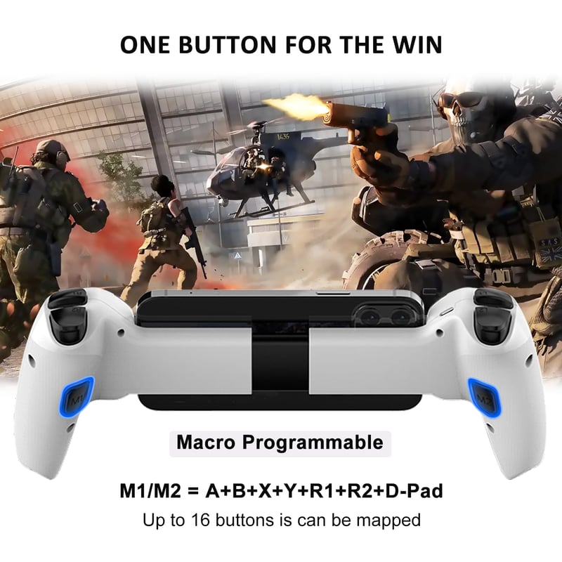 Megadream Wireless Gamepad iPhone iPad Android Tablet Switch PS4 PC Fehér - White