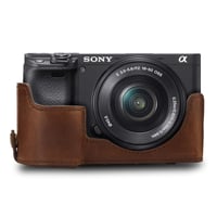 Husă foto din piele MegaGear MG1661 Ever Ready pentru Sony Alpha A6100/A6400 18-135mm - maro 3