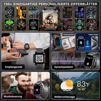 MEGALITH Okosóra Férfiaknak 1.96" Vízálló Kijelzővel - Fitness Tracker Lépésszámlálóval, iOS és Android Kompatibilis Sportóra 6