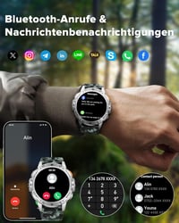 MEGALITH Okosóra Férfiaknak - IP68 Vízálló Fitness Tracker, Lépésszámláló, Telefon Funkcióval, LED Lámpával, Android és iOS Kompatibilis Ker 6