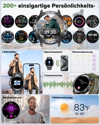 Pánske fitness inteligentné hodinky MEGALITH, LED baterka, vodotesnosť IP68, krokomer, športový tracker aktivity, kompatibilné s Android a iOS, bez GPS 8