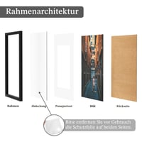 MEGAROOM Fotorámik 40x60 cm čierny – Veľký rám na plagáty s plexisklom odolným proti roztriešteniu, robustný rám s textúrou dreva MDF, na zavesenie na stenu, pre galérie a umelecké diela, 1 ks 3