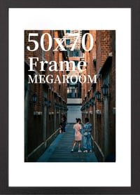 MEGAROOM Rám na obrazy 50x70 cm čierna – Veľký rám na plagáty s nerozbitným plexisklom, robustná MDF s textúrou dreva pre nástenné galérie a umelecké diela, 1 ks 1