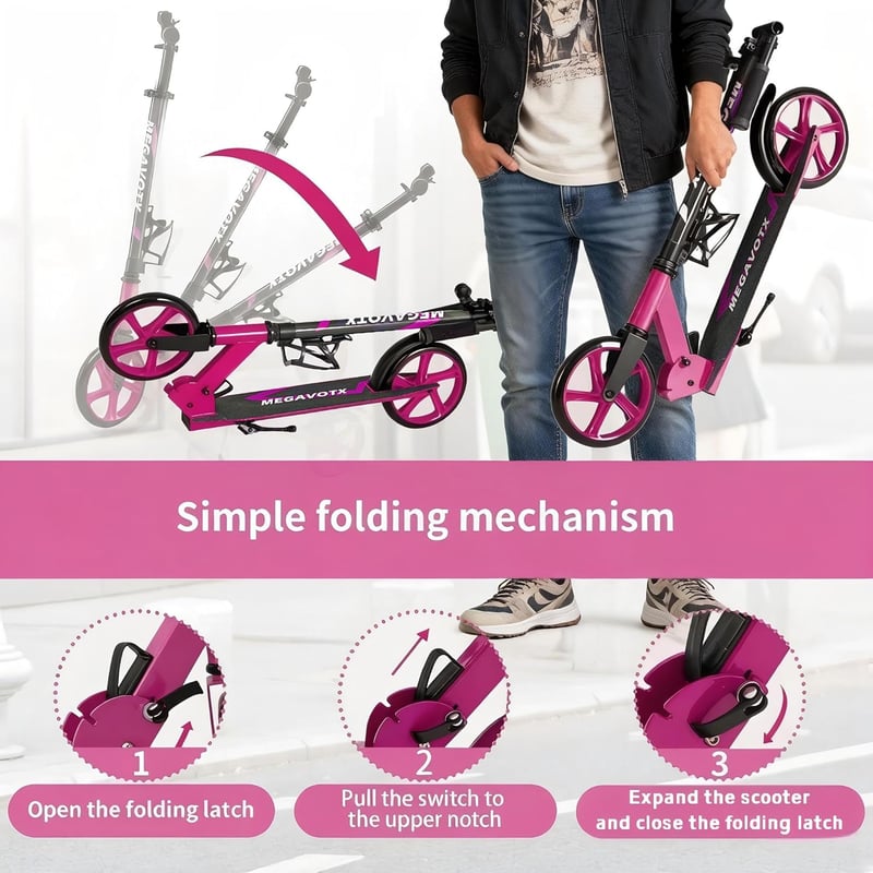 Megavotx összecsukható gyermek roller 20 cm kerekekkel, 100 kg terhelhetőség