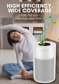 MEGAWISE Intelligens Légtisztító 100m² H13 HEPA Szűrővel és Levegőminőség Szenzorral 6