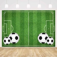 MEHOFOND 7x5ft Futball Témájú Fiú Születésnapi Fotóháttér Zöld Pályás Party Dekoráció 1