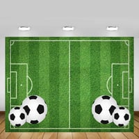 MEHOFOND 7x5ft Futball Témájú Fiú Születésnapi Fotóháttér Zöld Pályás Party Dekoráció 4