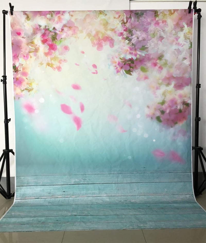 MEHOFOTO Romantikus Rózsaszín Virágszirmok Esküvői Fotóháttér 7ft x 5ft