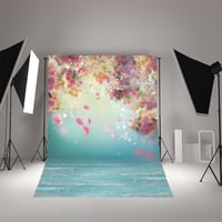 MEHOFOTO Romantikus Rózsaszín Virágszirmok Esküvői Fotóháttér 7ft x 5ft 4