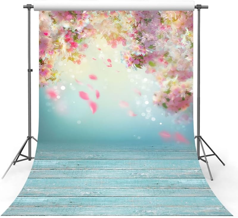 MEHOFOTO Romantikus Rózsaszín Virágszirmok Esküvői Fotóháttér 7ft x 5ft