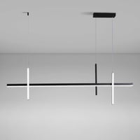 meibeileil Fekete Függőlámpa 100 cm - Távirányítós Dimmelhető LED Mennyezeti Lámpa Étkezőasztal Fölé, Lineáris Csillár Nappaliba, Konyhába,  6
