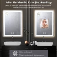 Meidom 70x50 cm LED fürdőszobai tükör, anti-fog, 3 színhőmérséklet, dimmer 5