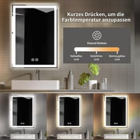 Meidom 70x50 cm LED fürdőszobai tükör, anti-fog, 3 színhőmérséklet, dimmer 4