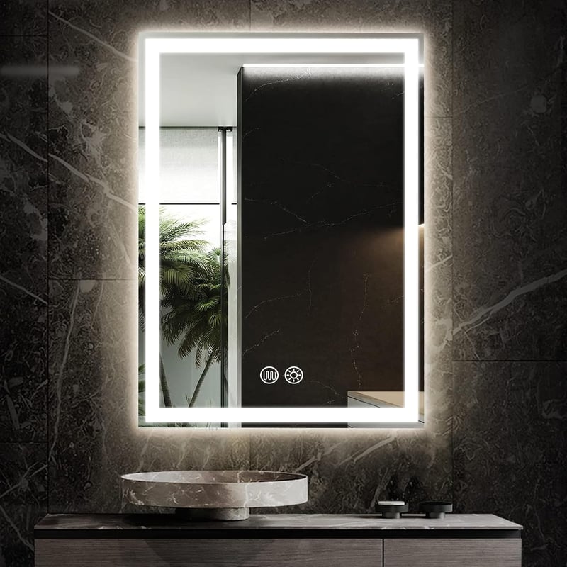 Meidom 70x50 cm LED fürdőszobai tükör, anti-fog, 3 színhőmérséklet, dimmer