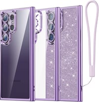 Meifigno Candy Series Tok Samsung Galaxy S24 Ultra 6.8" - Katonai Védelem Csillogó Kártyatartóval és Csuklópánttal 1