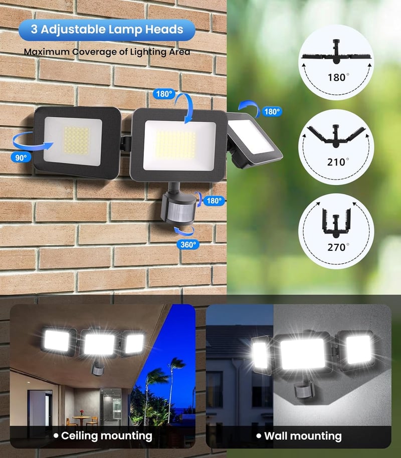 MEIHUA 100W LED Reflektor Mozgásérzékelővel Távirányítóval IP66 Vízálló Kültéri Lámpa
