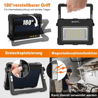 MEIHUA 60W LED Munkalámpa 12000mAh Akkumulátorral - Vízálló, USB Tölthető, Napelemes Kempinglámpa 4 Fénymóddal, Mágneses Rögzítéssel 6