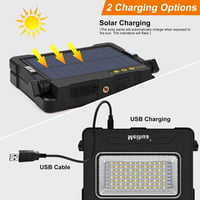 MEIHUA 60W LED Munkalámpa 12000mAh Akkumulátorral - Vízálló, USB Tölthető, Napelemes Kempinglámpa 4 Fénymóddal, Mágneses Rögzítéssel 4