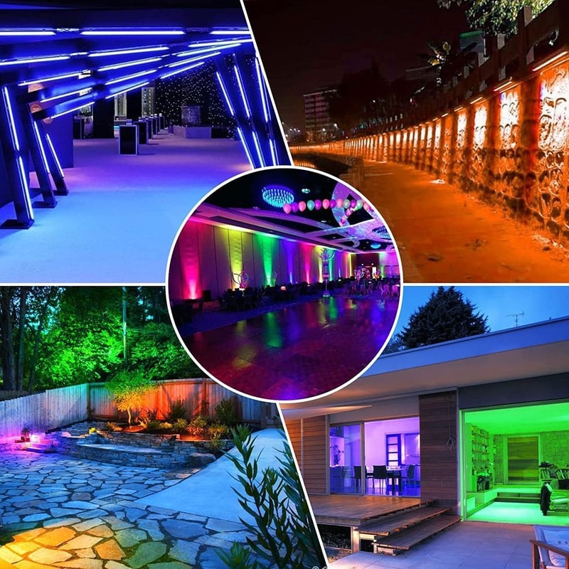 MEIHUA LED RGB fali lámpa világító falmosó spot 42 W távirányítóval 2 db 3600 lm 10 szín 30 mód 3 időzítő IP66 DJ színpad kert