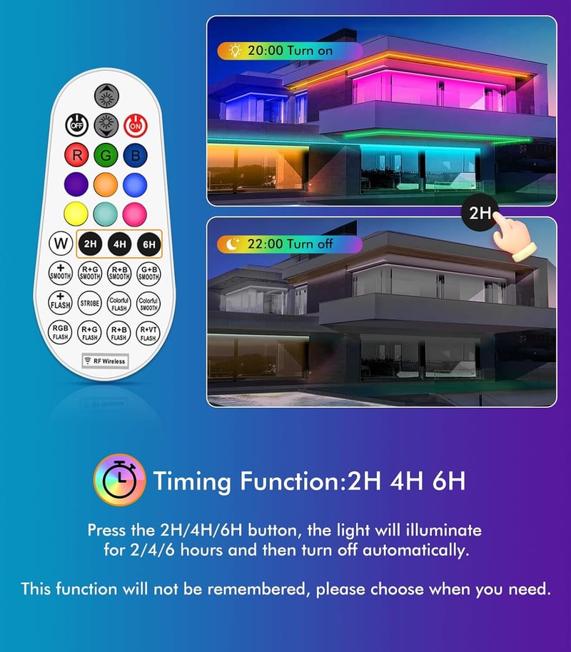 MEIHUA LED RGB fali lámpa világító falmosó spot 42 W távirányítóval 2 db 3600 lm 10 szín 30 mód 3 időzítő IP66 DJ színpad kert
