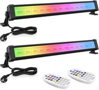 MEIHUA LED RGB fali lámpa világító falmosó spot 42 W távirányítóval 2 db 3600 lm 10 szín 30 mód 3 időzítő IP66 DJ színpad kert 1