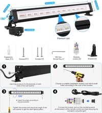 MEIHUA LED RGB fali lámpa világító falmosó spot 42 W távirányítóval 2 db 3600 lm 10 szín 30 mód 3 időzítő IP66 DJ színpad kert 8