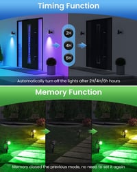 MEIHUA Napelemes Kültéri Spotlámpa Szett - RGB LED Kerti Világítás Távirányítóval, IP66 Vízálló, 10 Szín, 30 Fénymód, Ünnepekre 6