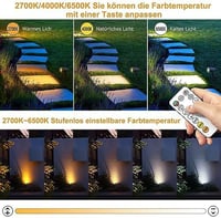 MEIKEE 6 darabos napelemes kerti lámpa távirányítóval IP66 vízálló 3