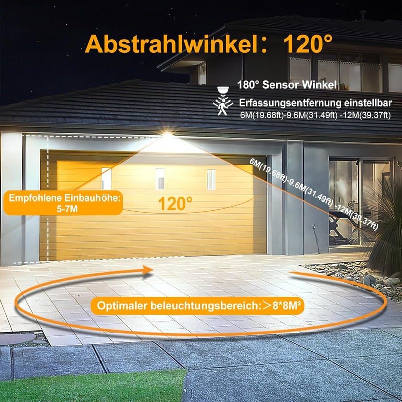MEIKEE 60W LED Reflektor Mozgásérzékelővel - Távirányítós, 6500K Hideg Fehér, IP66 Vízálló, Állítható Fényerő, Időzítő, Kültéri Lámpa Kerthe