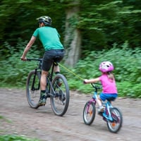 meimeistyle Gyerek Kerékpár Vontatókötél Háromszög Táskával, Rugalmas 2,5m Bicikli Húzókötél Szülő-Gyerek, 227kg Teherbírás MTB 5