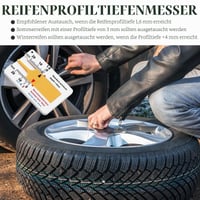 Digitálny hĺbkomer dezénu pneumatík Mein HERZ 0-20 mm, 4 ks, oranžový, pre motocykle a autá, nastaviteľný merací prístroj 4
