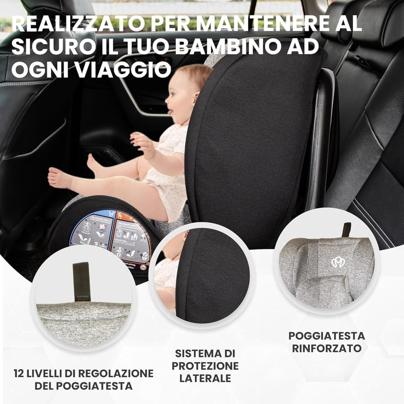 MEIN I-Size Isofix 360° Forgó Autósülke 0-36 kg, 5 Pontos Biztonsági Övvel - grey, ECE R129