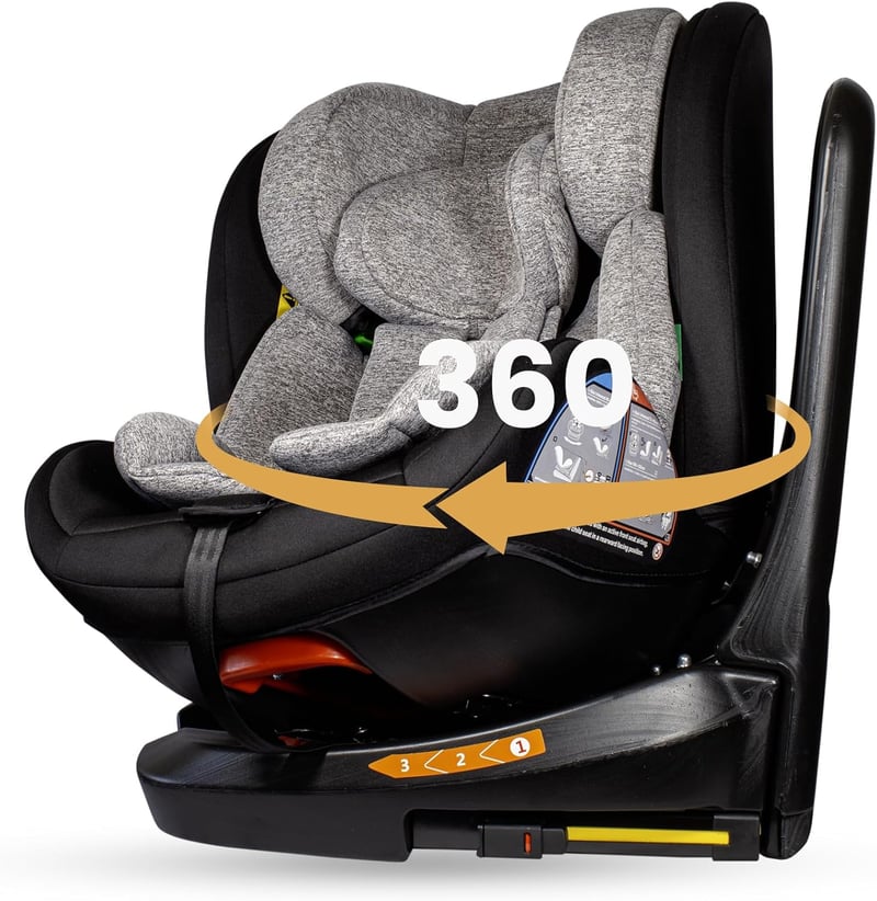 MEIN I-Size Isofix 360° Forgó Autósülke 0-36 kg, 5 Pontos Biztonsági Övvel - grey, ECE R129