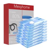 MEIQIHOME 10-dielna súprava malých vákuových vriec na oblečenie, priestorovo úsporné cestovné vaky, ideálne do príručnej batožiny, priehľadné 1