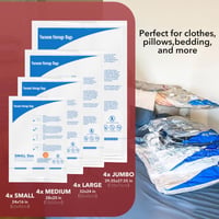 MEIQIHOME 16-dielna súprava vákuových vreciek s elektrickou pumpou – 4J/4L/4M/4S – na stlačenie oblečenia, sťahovanie, cestovanie a skladovanie 3