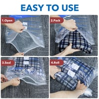MEIQIHOME Set 16 saci de depozitare cu vacuum, saci de compresie ermetici care se pot rula, pentru haine, perne, pături și lenjerie de pat 4