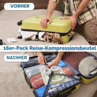 MEIQIHOME Set 16 saci de depozitare cu vacuum, saci de compresie ermetici care se pot rula, pentru haine, perne, pături și lenjerie de pat 3