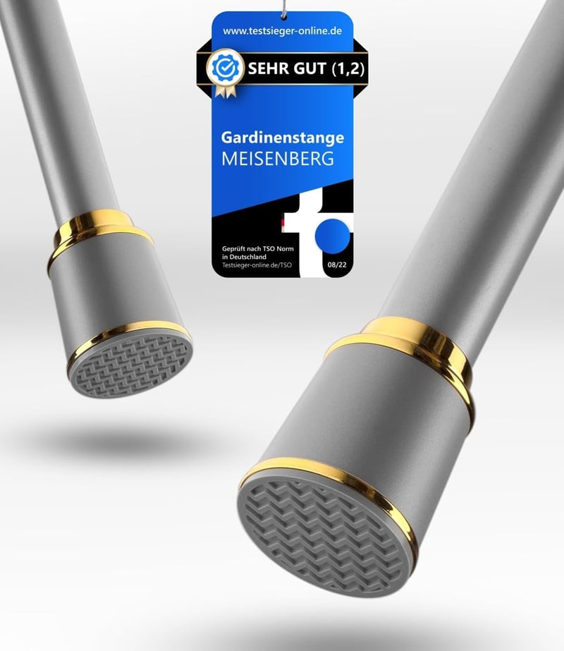 MEISENBERG Feszítőrúd 87-120 cm, 32 mm átmérő, szürke - Teleszkópos függönyrúd