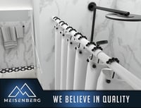 MEISENBERG Teleskopická garniža bez vŕtania 310-360 cm, Ø32 mm, strieborná z nehrdzavejúcej ocele, upínacia tyč na závesy, na balkón, ako deliaca priečka 4