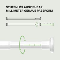 MEISENBERG Fúrás Nélküli Függönyrúd Fehér 25mm Teleszkópos 70-120cm 5
