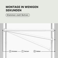 MEISENBERG Fúrás Nélküli Függönyrúd Fehér 25mm Teleszkópos 70-120cm 2