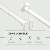 MEISENBERG Fúrás Nélküli Függönyrúd Fehér 25mm Teleszkópos 70-120cm 4