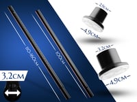 Meisenberg Teleskopická garniža bez vŕtania 210-260 cm, Ø32 mm, matná čierna – Upínacia tyč na závesy, sprchové závesy, na balkón 2