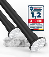 Meisenberg Teleskopická garniža bez vŕtania 210-260 cm, Ø32 mm, matná čierna – Upínacia tyč na závesy, sprchové závesy, na balkón 1