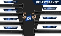 Meisenberg Teleskopická garniža bez vŕtania 210-260 cm, Ø32 mm, matná čierna – Upínacia tyč na závesy, sprchové závesy, na balkón 6