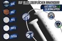 MEISENBERG Fúrás Nélküli Zuhanyfüggöny Tartórúd 110-160 cm Fehér Ø 32 mm Klemm Rúd Ablakhoz Konyhai Elválasztóhoz Teleszkópos Függönyrúd 3