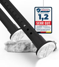 MEISENBERG Teleskopska karniša bez bušenja 260-310 cm, Ø 32 mm, mat crna, podesiva šipka za zavjese, za kupaonicu i balkon 1
