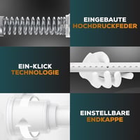 MEISENBERG Zuhanyfüggöny Rúd 120-170 cm Fehér 32 mm Fúrás Nélkül 4