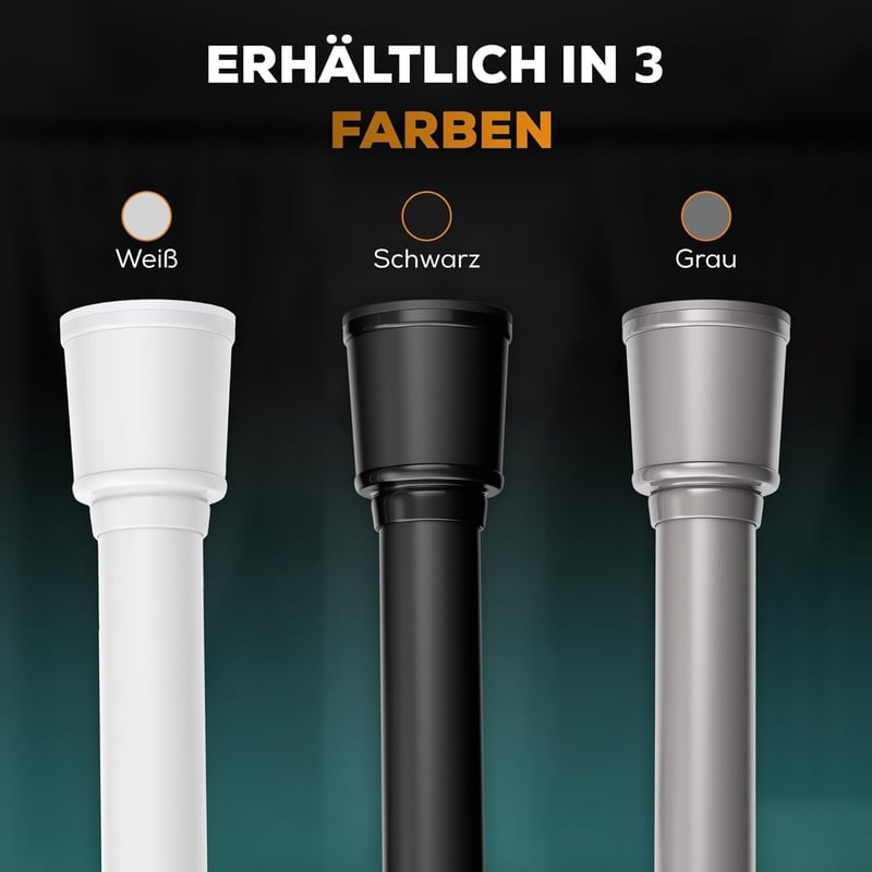 MEISENBERG Zuhanyfüggöny Rúd 120-170 cm Fehér 32 mm Fúrás Nélkül