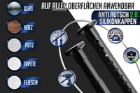 MEISENBERG Zuhanyfüggöny Rúd 160-210 cm Matt Fekete 32 mm Fúrás Nélkül 4